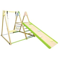 Kinder Home Dečiji drveni set 4 u 1 – ljuljaška, tobogan, ram za penjanje i rampa za penjanje ( AT-KF-2403 ) Cene