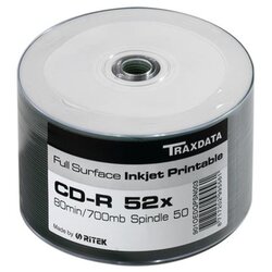 Traxdata OPTIČKI MEDIJ CD-R SPINDLE 50 WHITE FULL PRINTABLE Cene