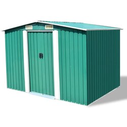 vidaXL Vrtna kućica za pohranu zelena metalna 257 x 205 x 178 cm Cijene