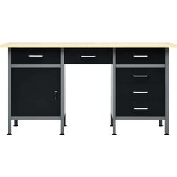 vidaXL Delovna miza črna 160x60x85 cm jeklo