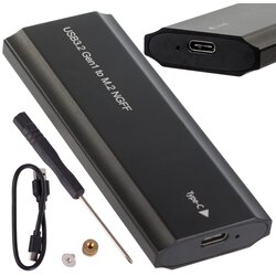 Hard disk adapter m.2 sata ngff usb 3.1 usb type-c crni Cene