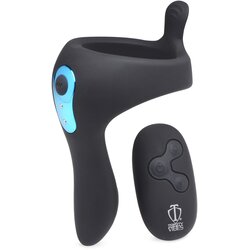 Trinity Vibes Power Taint 7X Silicone Cock and Ball Ring with Remote Cene