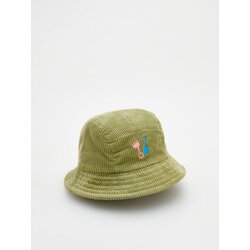 Reserved klobuk bucket hat iz rebrastega žameta - zelena Cene