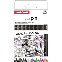 UNI ball Marker Uni PIN-200 set 8P manga colours Cene