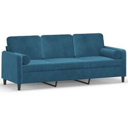 Maison Chic kavč - Sofa - Kanape trosed z okrasnimi blazinami moder 180 cm žamet, (21727585) Cene