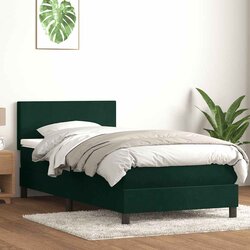 Box Spring krevet s madracem tamnozeleni 80x220 cm baršun Cene