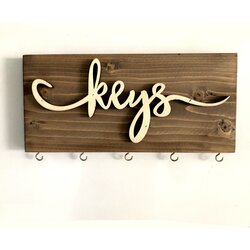 WALLXPERT polica za ključeve LAZ159, 40x14x3cm, braon Cene