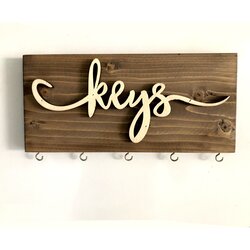 WALLXPERT Polica za ključeve LAZ159, 40x14x3cm, Smeđa Cijene