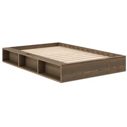 Karup Postelja iz masivnega bora brez vzglavja z letvenim dnom 120x200 cm v temni naravni barvi Ziggy – Cene