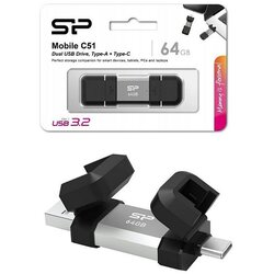 SiliconPower SP USB 3.2 FLASH DRIVE GEN1, MOBILE C51 64GB SILVER Cene