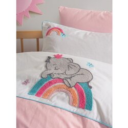 Lessentiel Maison lucky - pink pinkwhite ranforce baby quilt cover set Cene