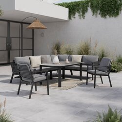 Amatio JEDILNA LOUNGE GARNITURA tkanina aluminij Cene