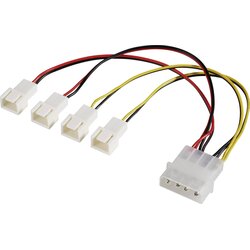 Akasa PC ventilator Y-kabel [4x 3-polni moški konektor za računalniški ventilator - 1x 4-polni električni moški konektor IDE] 0.15 m črna, rdeča, rumena Aka, (20410839) Cene