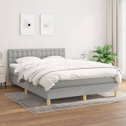 vidaXL Krevet s oprugama i madracem svjetlosivi 140x190 cm od tkanine Cijene