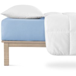 Andrea Simone Plava plahta s gumom od jerseya 120x200 cm Boxspring – Cene