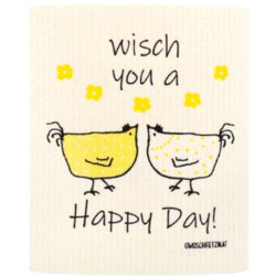 OWOSCHFETZN Gobasta krpa "Kokoš Berta - Happy Day" - Rumena Cene