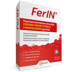 Inpharm Diet FerIN, za anemiju, 30 kapsula Cene