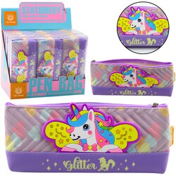 Pencil Case School Supplies with Unicorn Purple 20 x 8.5cm Cene