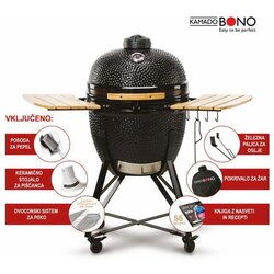 Kamado BONO Roštilj na drveni ugljen Kamado Grande (Promjer površine roštilja: 49 cm, Crna) Cene