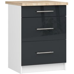 AKORD oliwia S60 kabinet 3SZ + bela / grafitni glos vrh, (21713592) Cene