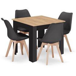  Stol 80x80 crne noge + 4 MARK stolice crne prirodne noge Cijene