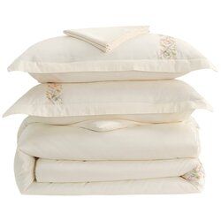 Mila Home Luxury Kremno bela enojna posteljnina iz bombažnega satena z rjuho/6-delna 140x200 cm Maison Bloom – Cene