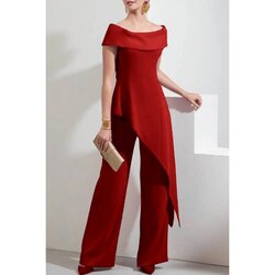 Fenzy Elegantni Asimetrični Komplet Majice I Hlača, Bordo Cijene