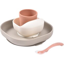 Beaba 4-Piece Silicone Dinner Set komplet pribora za jelo Terracotta / Gazelle 4m+ 4 kom Cene