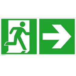 Signal rute za izbjegavanje aluminij Izlaz u slučaju nužde na desnoj strani, oznaka smjera na desnoj strani SafetyMarki Cene