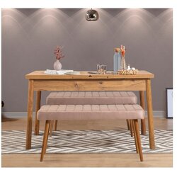 Hanah home Set Trpezarijski sto i 2 klupe Santiago 0900, Bež Cijene