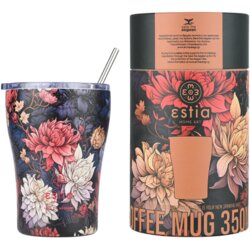 Estia Save the Aegean termo čaša 350 ml sa slamčicom, Midnight Blossom Cene