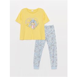 LC Waikiki Crew Neck Printed Short Sleeve Girls' Pajamas Set Cene