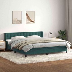 Box spring postelja z vzmetnico temno zelena 180x220 cm žamet, (22011248) Cene