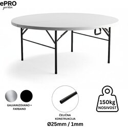 Epro sklopivi baštenski sto Ø122 74cm/ metal-plastika Cene
