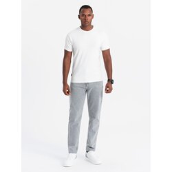 Ombre Men's SLIM FIT T-shirt with round neckline and logo - white Cijene