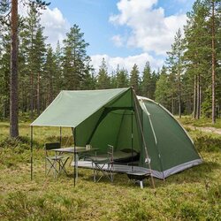 Kamping šator s krovom Zelena 4 osobe Poliester i čelik Cene