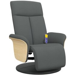 Maison Chic masažni naslanjač - Relax naslanjač s stolčkom za noge temno sivo blago, (22061290) Cene