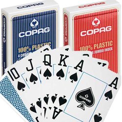 Copag karte za poker 100% plastika 4 jumbo index, crvene Cene