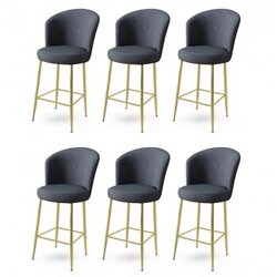 Hanah home Set barskih stolica Fora, 6 dijelova, antracit-zlatna Cijene