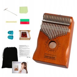 Zenwire K-01 Kalimba afriško glasbilo 17 tipk iz mahagonija, rjava, z dodatki in torbico, (5000195791) Cene