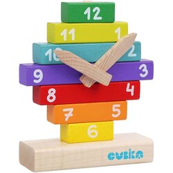 Cubika drvena igračka sat, 10 elementa Cene