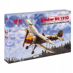 ICM model kit aircraft - Bücker Bü 131D wwii german training aircraft 1:32 Cene