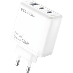 GAN Brzi punjač s 3 - Portnim Izlazom - 65W - Bijela KP34854 Cene