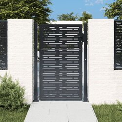 vidaXL Vrtna vrata antracit 105 x 155 cm čelična četvrtasti dizajn Cijene
