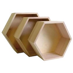 artemio Police Étagères hexagonales en bois - Set de 3 pièces pisana Cene