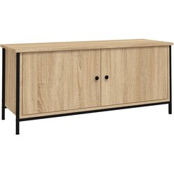 Maison Chic TV omarica - TV stojalo - Televizijska omarica z vrati sonoma hrast 102x35x45 cm inženirski les, (21702360) Cene