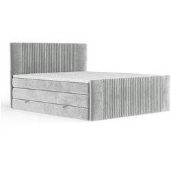 Maison de Rêve Svetlo siva boxspring postelja s prostorom za shranjevanje 160x200 cm Bergamo – Cene