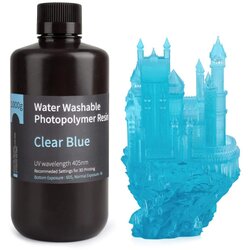 Elegoo water washable resin 1000g clear blue Cene