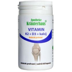 Apotheke Kräuterhaus Vitamin K2 + D3 + Kalcij - 60 Kapsula Cene