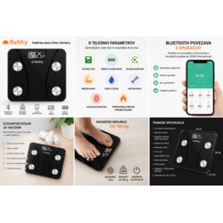 Pametna osebna tehtnica Bluetooth 180 kg | Analitična tehtnica z aplikacijo | BMI, telesna maščoba, mišice Cene